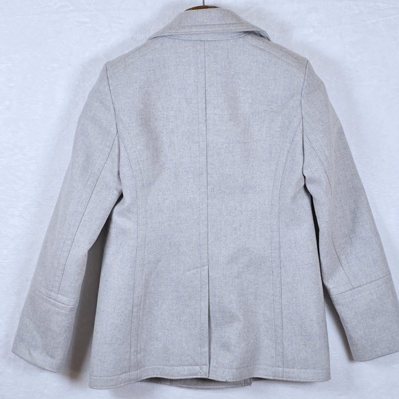 J.Crew Wool Cashmere By Nello Gori Double Breasted Peacoat Gold Buttons 0 Petite - Picture 4 of 16